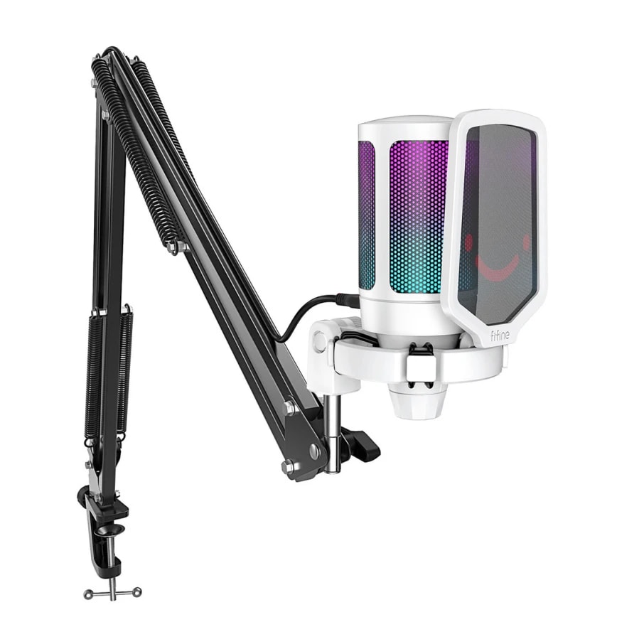 MICROFONO FIFINE A6T CON SOPORTE DE BRAZO BLANCO2