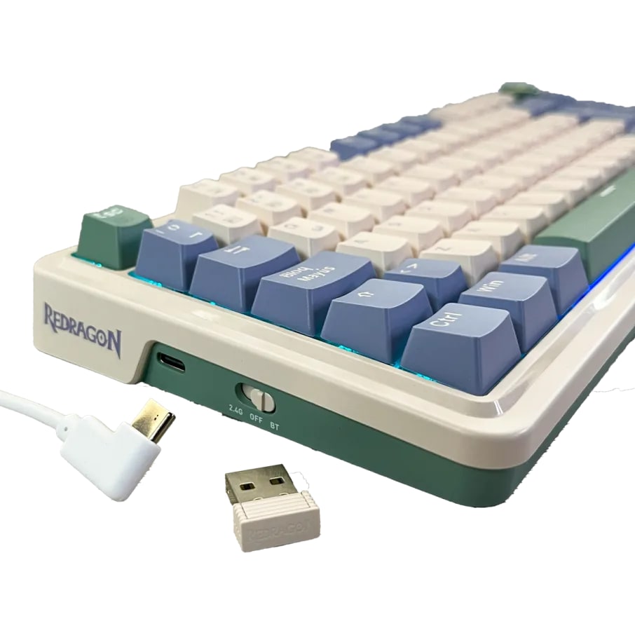 TECLADO MECANICO REDRAGON UCALPRO-RGB INALAMBRICO USB SP (SW-ROJO) PASTEL2