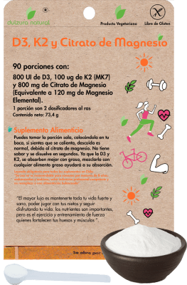 Vitamina D3 + K2 + Citrato de Magnesio