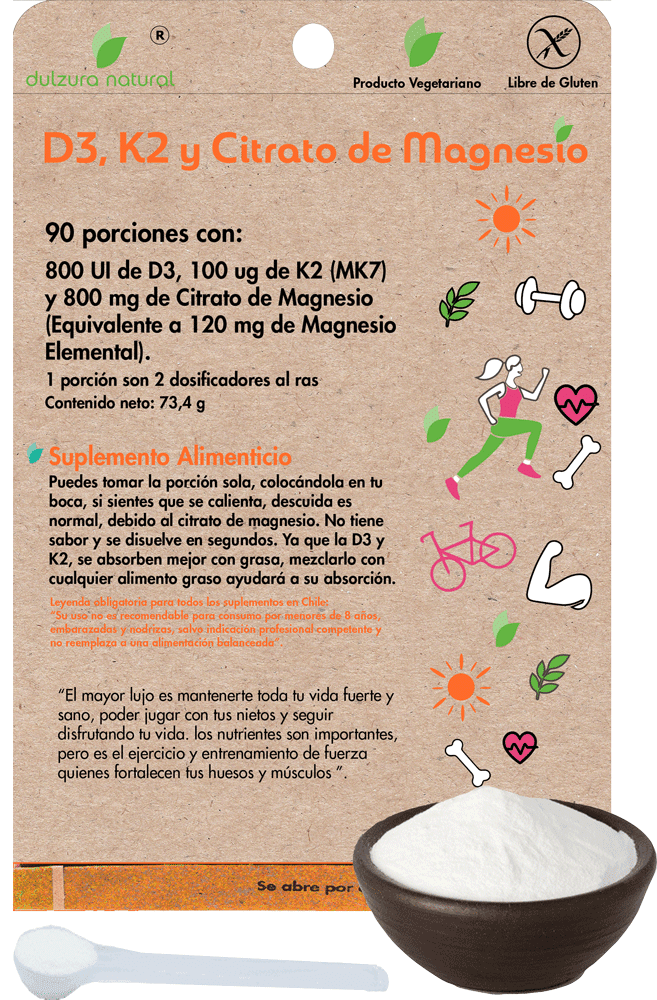 Vitamina D3 + K2 + Citrato de Magnesio 0