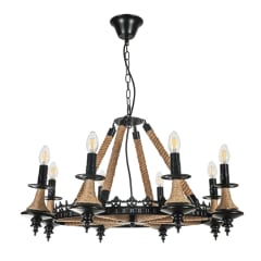 LÁMPARA CÁÑAMO RUSTICA 8 SOQUETES E14