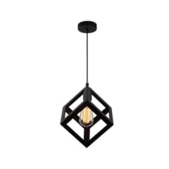 LAMPARA COLGANTE CUADRADA HIERRO E27*1