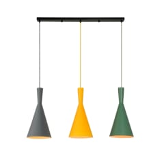 LAMPARA COLGANTE 3 COLORES PORTA E27*3