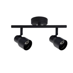 FOCO PORTA GU10*2 SOBREPUESTO NEGRO