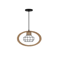 LÁMPARA CÁÑAMO RUSTICA REDONDA E27