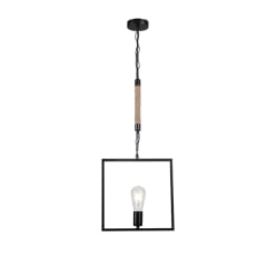 LÁMPARA CÁÑAMO RUSTICA CUADRADA E27