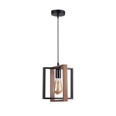 LAMPARA COLGANTE BICUADRADO E27