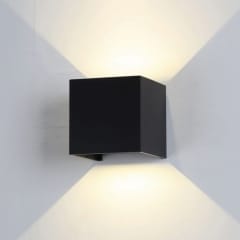 APLIQUE EXTERIOR METALICO CUADRADO 2X3W IP54 3000K
