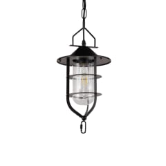 LAMPARA COLGANTE TIPO FAROL E27 NEGRO