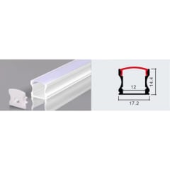 PERFIL PARA CINTA LED 2M SOBREPUESTO SIN PESTAÑA ALTO COLOR ALUMINIO 0.6MM