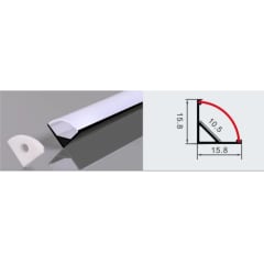PERFIL PARA CINTA LED 2M ESQUINERO COLOR NEGRO 0.45MM