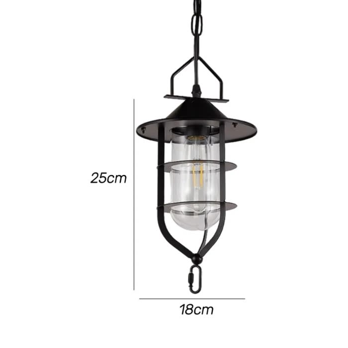 LAMPARA COLGANTE TIPO FAROL E27 NEGRO3