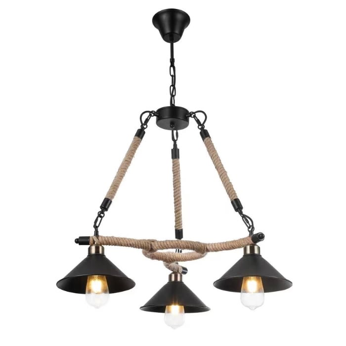 LÁMPARA CÁÑAMO RUSTICA PORTA E27*31