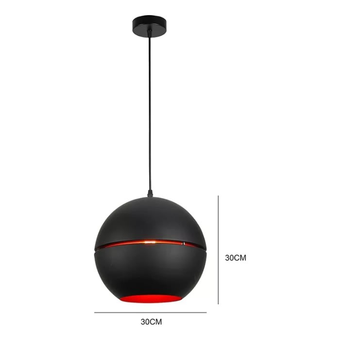 LAMPARA COLGANTE ESFERA NEGRA E273