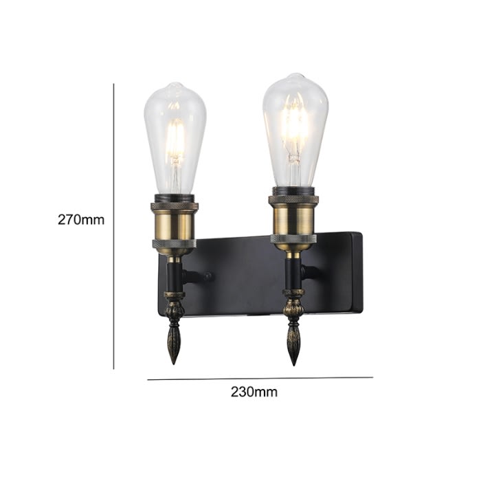 APLIQUE PORTA E27*2 BRONCE2