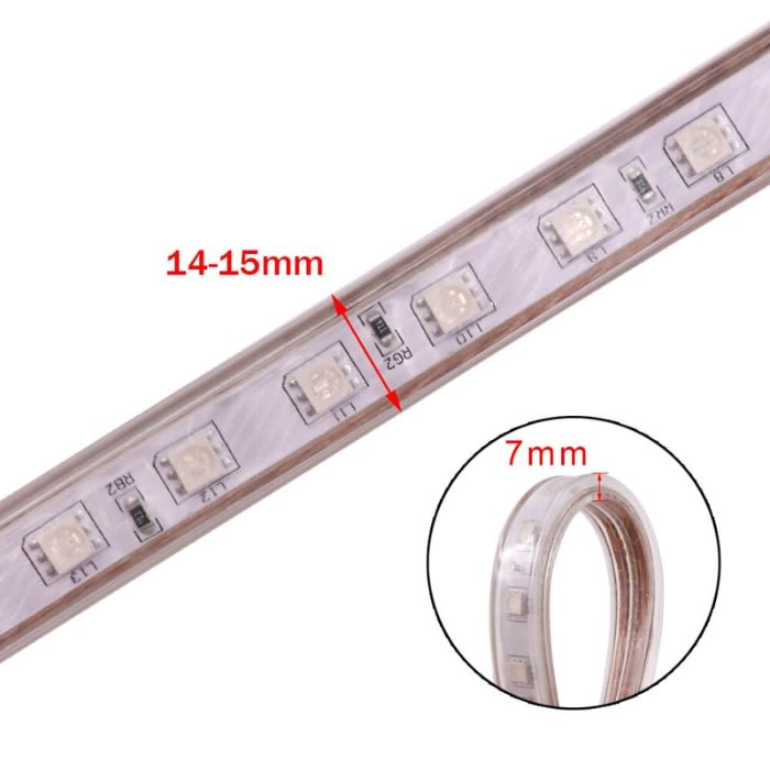 TIRA LED 220V RGB 14,4W/M SMD 5050 60LED/M IP65 15MM2