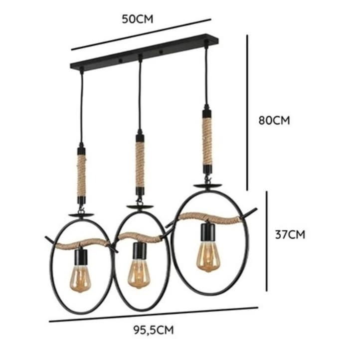 LÁMPARA CÁÑAMO RUSTICA COLGANTE DECORATIVA E27*32