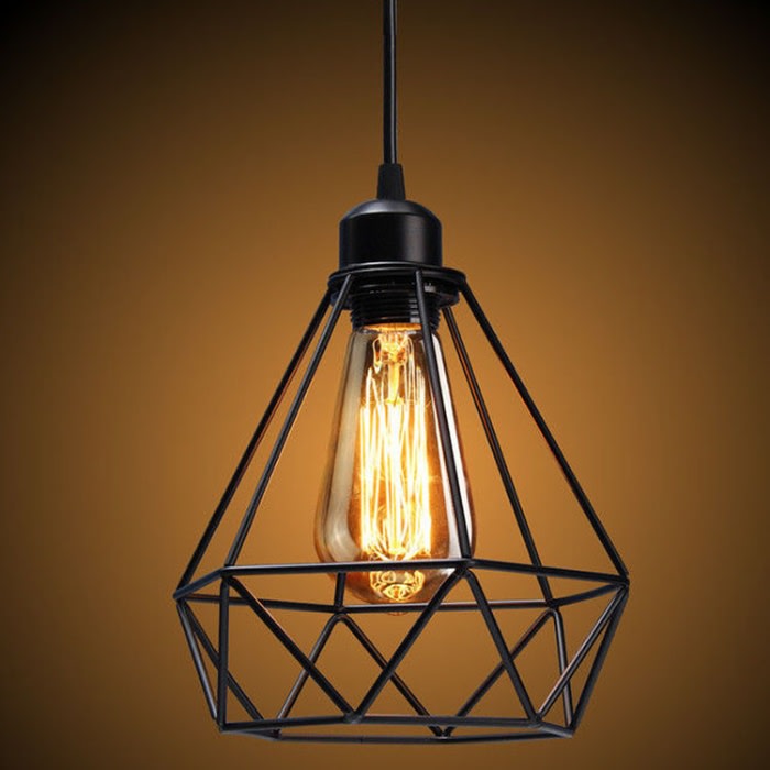 LAMPARA COLGANTE DIAMANTE HIERRO E272