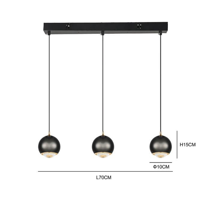 LAMPARA COLGANTE LED COLGANTE ESFERA 3*5W 4000K2
