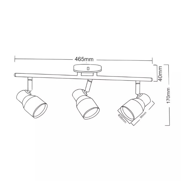 FOCO PORTA GU10*3 SOBREPUESTO BLANCO2