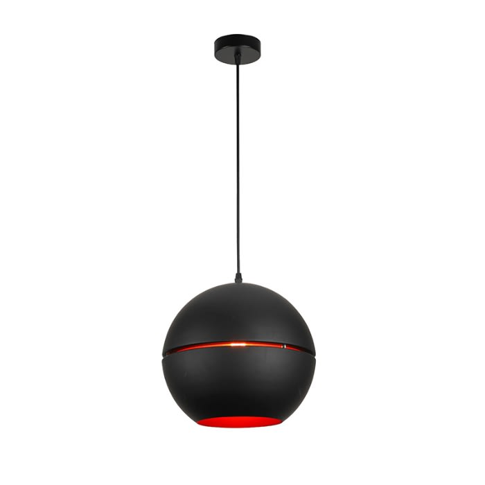 LAMPARA COLGANTE ESFERA NEGRA E271