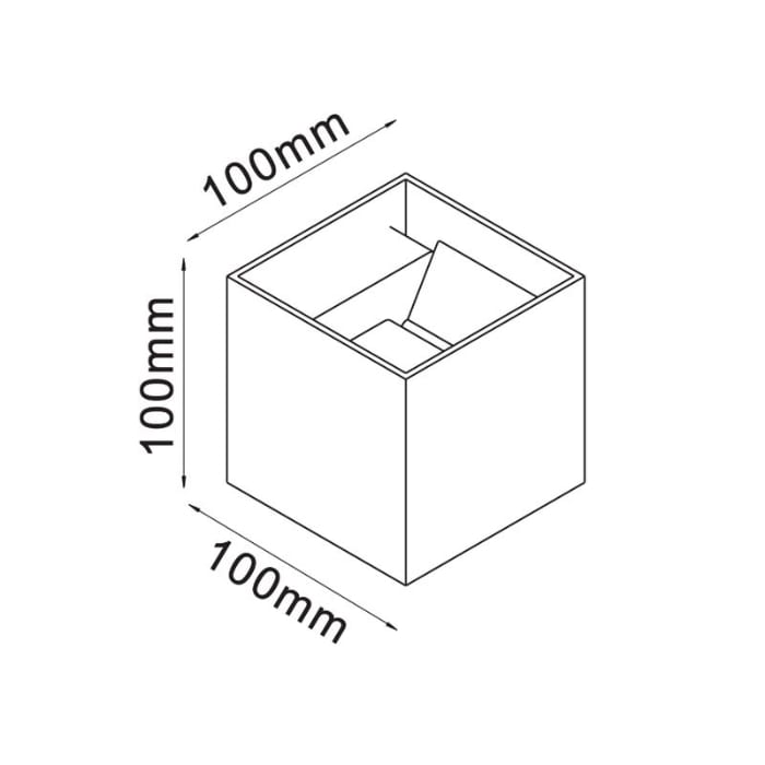 APLIQUE EXTERIOR METALICO CUADRADO 2X3W IP54 3000K4