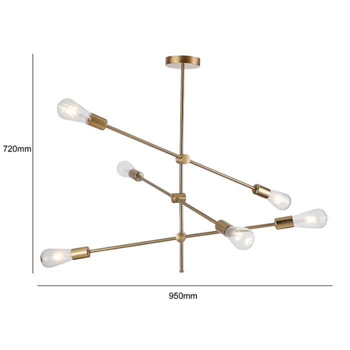 LAMPARA COLGANTE TIPO ARAÑA ORO E27*63