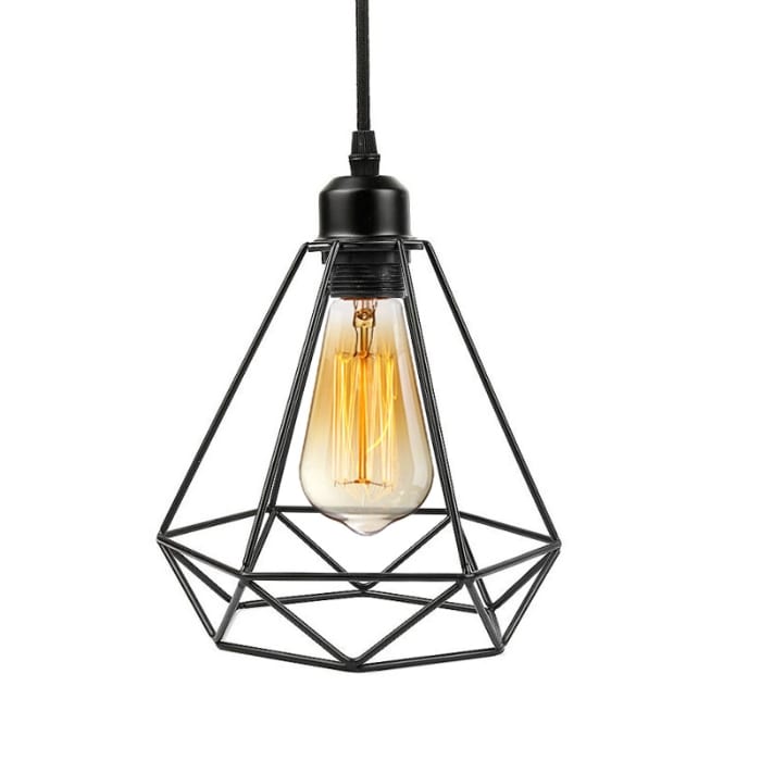 LAMPARA COLGANTE DIAMANTE HIERRO E273