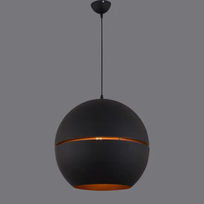 LAMPARA COLGANTE ESFERA NEGRA E272