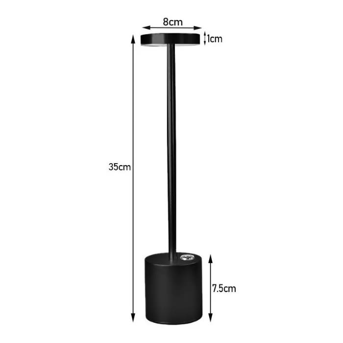 LAMPARA CARGABLE NEGRO PLATO 3000K/4000K/6500K3