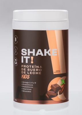SHAKE IT! POLVO DE PROTEINA DE SUERO DE LECHE KIDS SABOR CHOCOLATE1