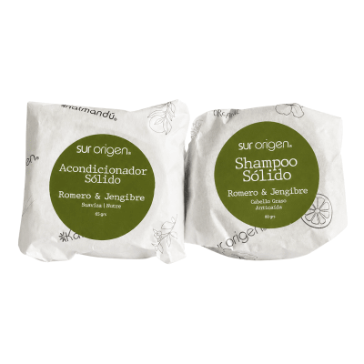 Set Capilar Sólido Shampoo y Acondicionador Romero & Jengibre1