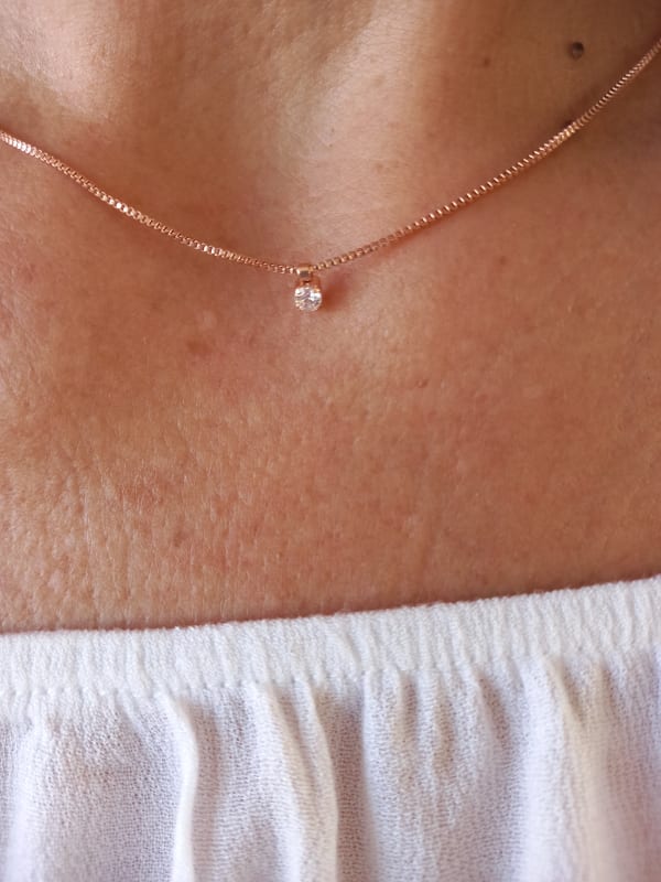 CADENA ORO ROSADO CON CIRCÓN