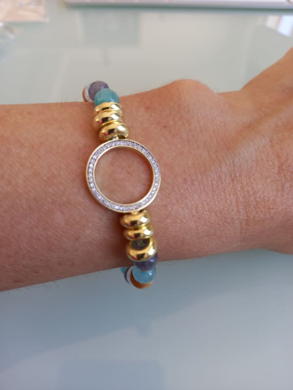 PULSERA ORO AMARILLO PIEDRAS