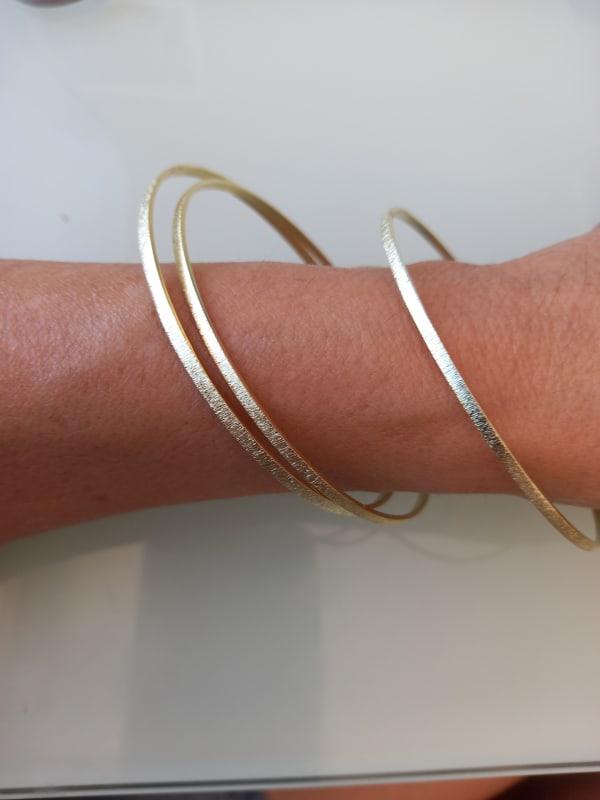 PULSERA BAÑO ORO AMARILLO SATINADO