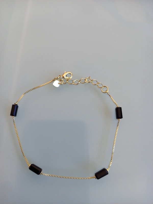 PULSERA ORO PIEDRA NEGRA