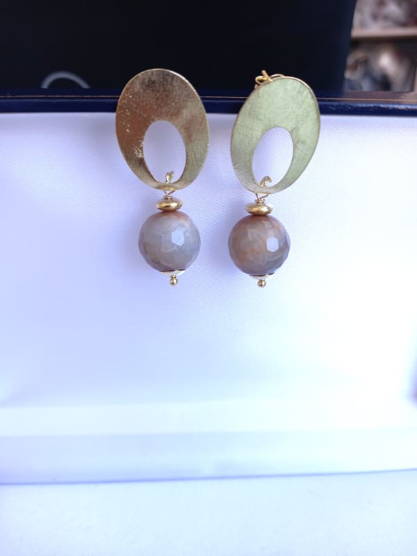 ARO ORO AMARILLO PIEDRA CAFÉ