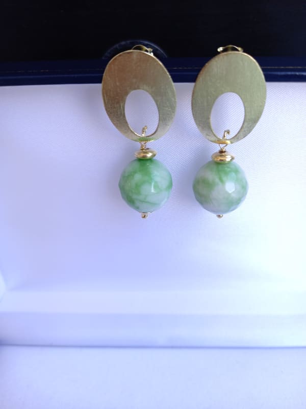 ARO ORO AMARILLO PIEDRA VERDE