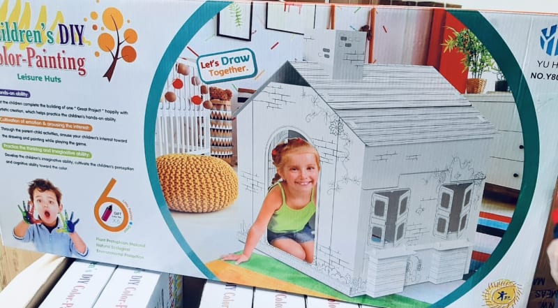 CASA DE CARTÓN PARA COLOREAR