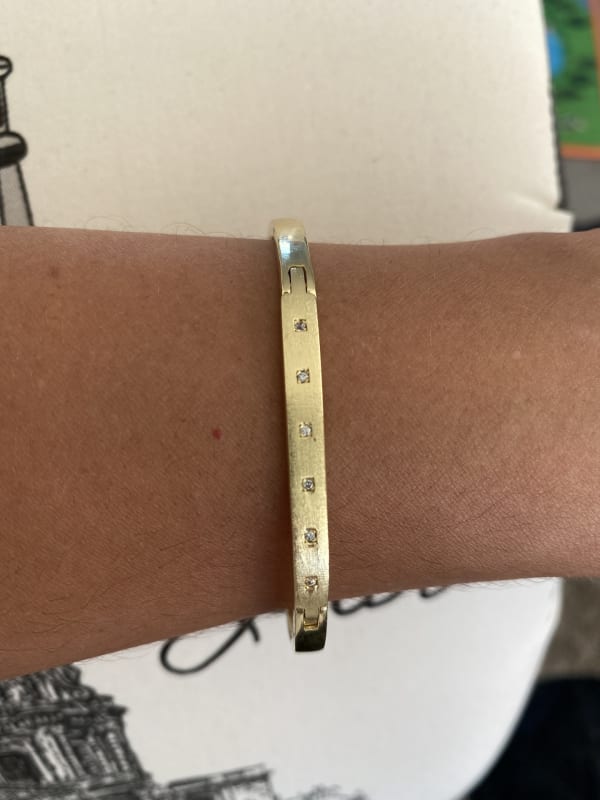 PULSERA CIRCÓN BLANCO ORO AMARILLO