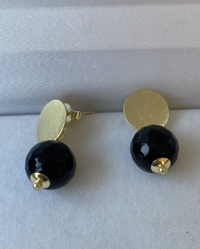 ARO ORO AMARILLO PIEDRA NEGRA