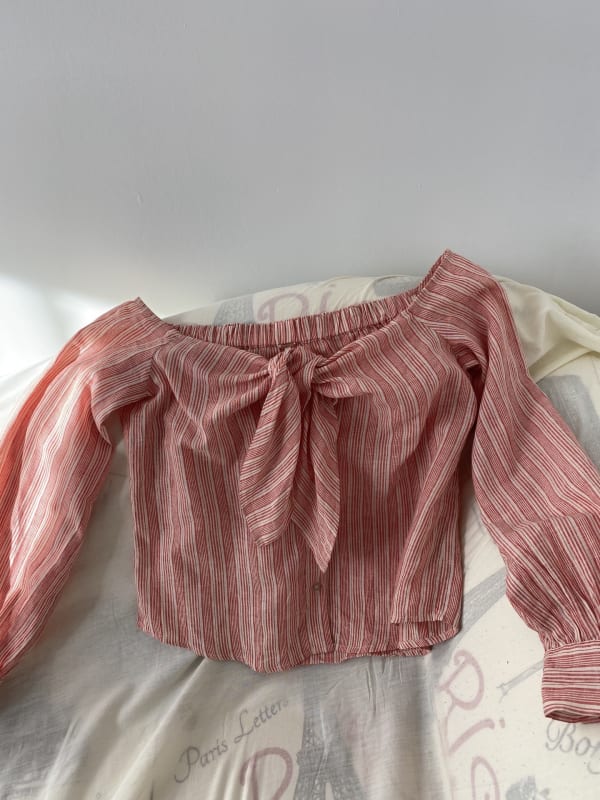 BLUSA ROJA CON RAYAS FREE PEOPLE