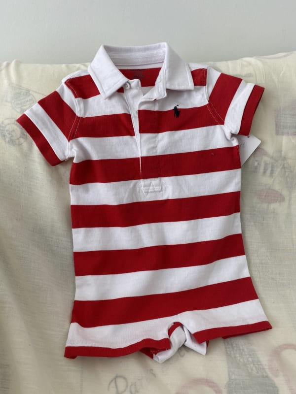 BODY BEBE RALPH LAUREN ROJO CON BLANCO