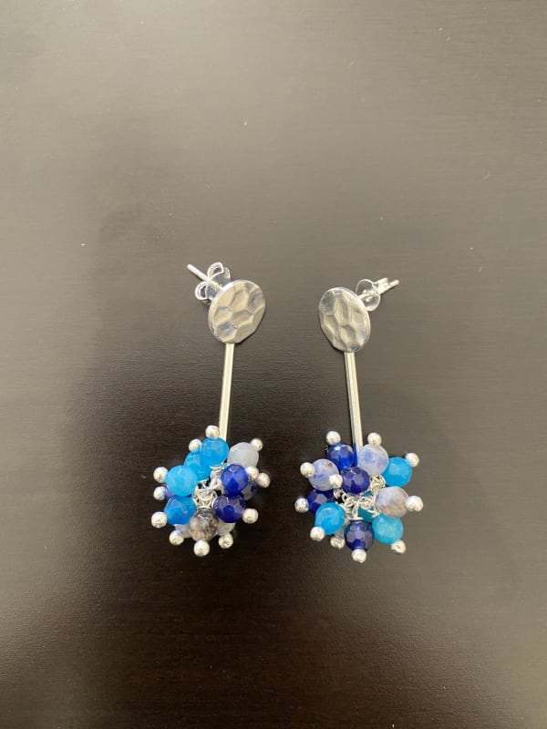 ARO ORO BLANCO PIEDRA AZUL