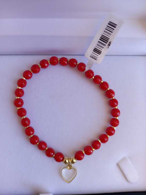 PULSERA PIEDRAS ROJAS ORO AMARILLO1