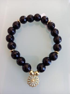 PULSERA PIEDRA NEGRA BAÑO ORO AMARILLO2