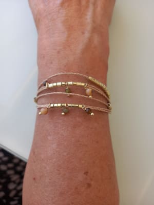 PULSERA ORO AMARILLO PIEDRA CAFÉ1