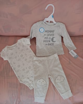 CONJUNTO 3P GRIS CLARO CARTER´S