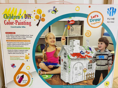 CASA DE CARTÓN PARA COLOREAR MEDIANA