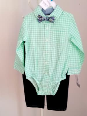 CAMISA Y PANTALON BEBE  CUADRILLE Y JEANS CARTERS1